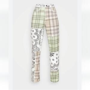 Dolls Kill  Jaded London NEW Patchwork Patch Relaxed Straight Leg Pocket Jean S